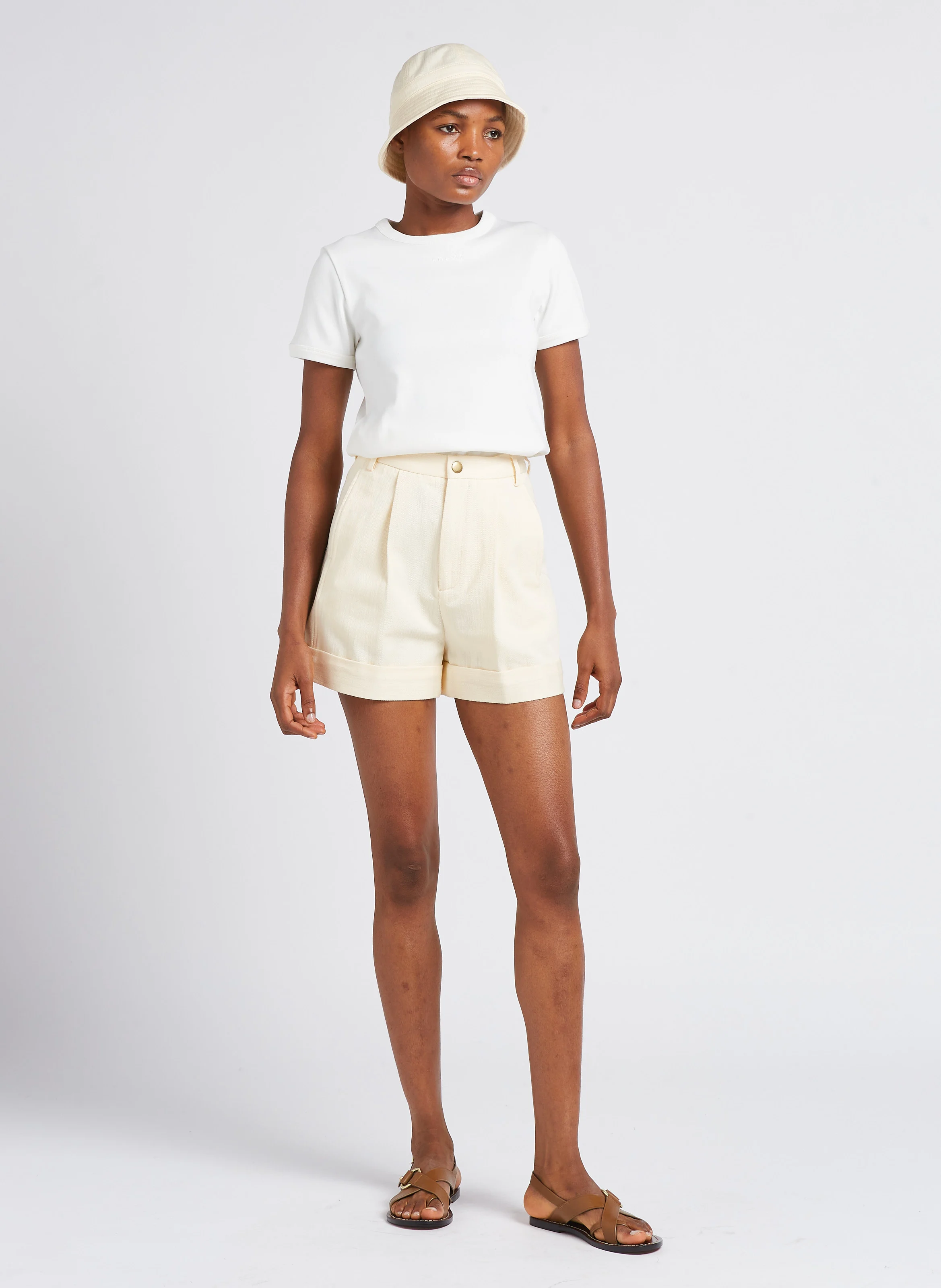 ARISTIDE - Tee-shirt droit col rond en coton bio | Blanc