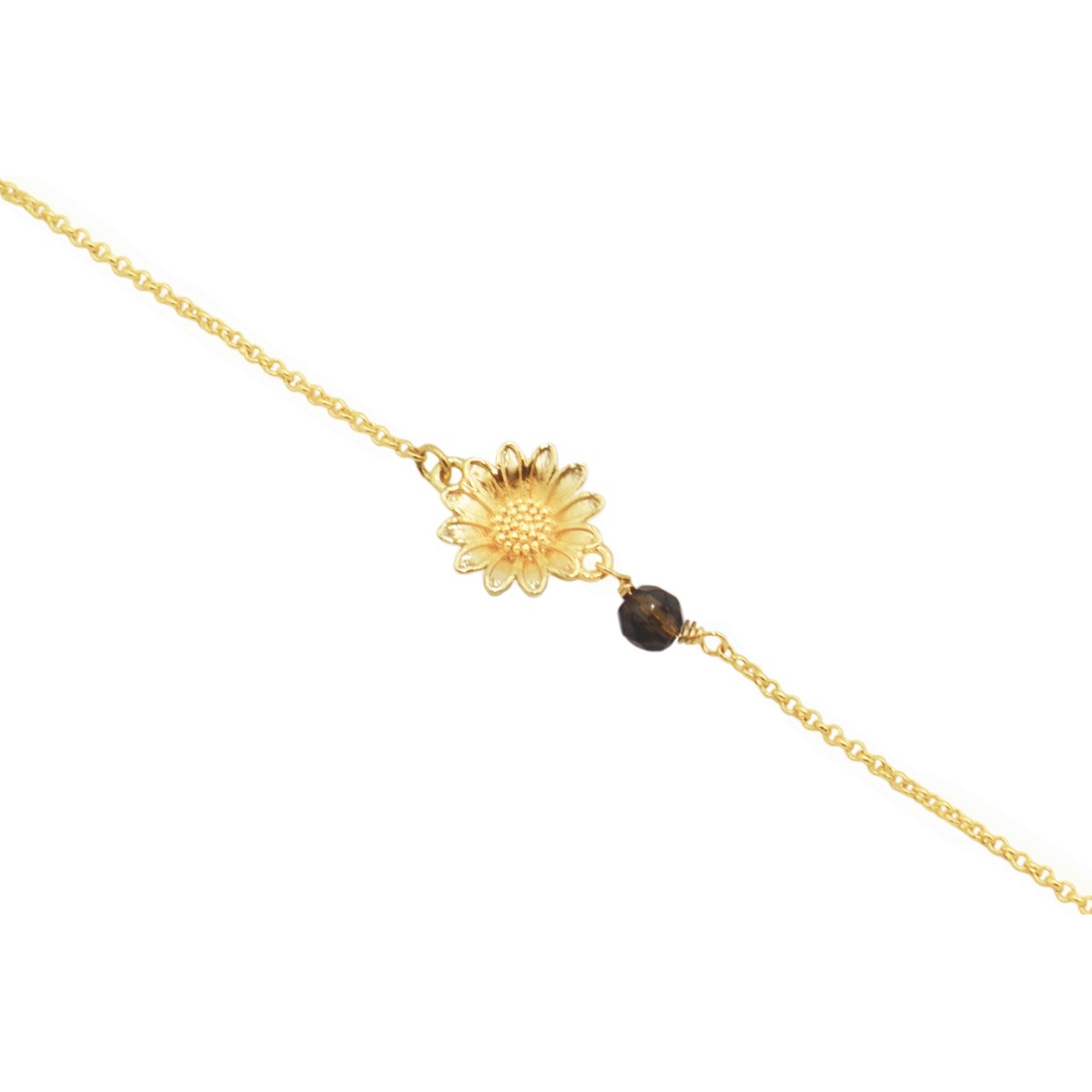 Bracelet orné  d'une  pierre quartz fumé