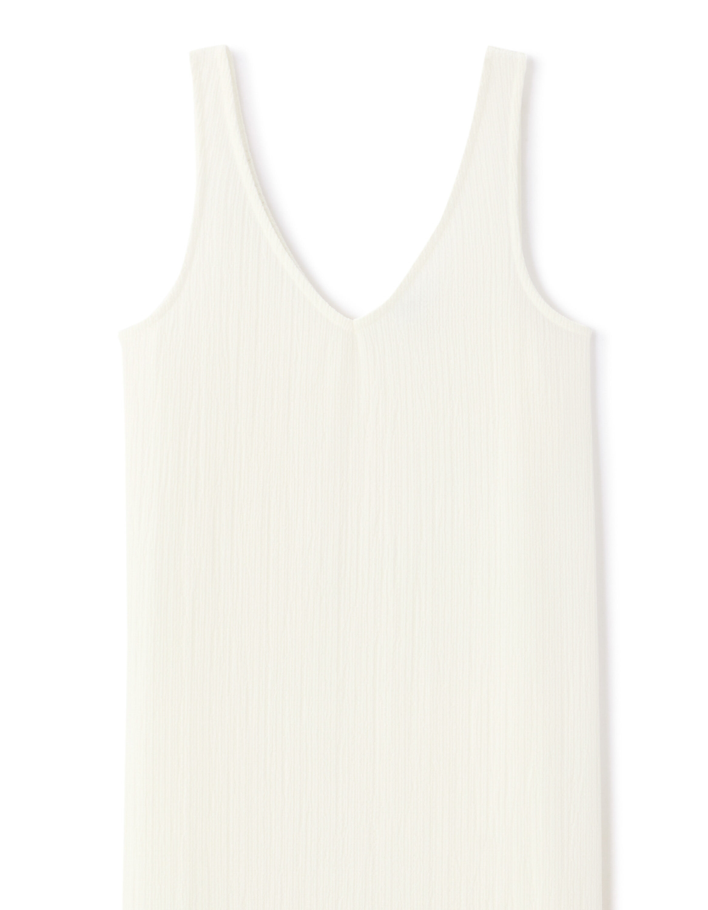 Robe mi-longue en crêpe - blanche