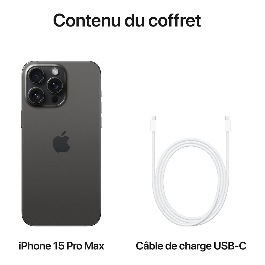 Apple iPhone 15 Pro Max (Titane noir) - 512 Go