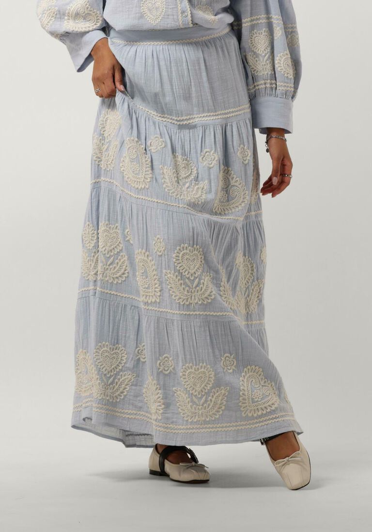 ANTIK BATIK lichtblauwe antik batik maxirok rony skirt