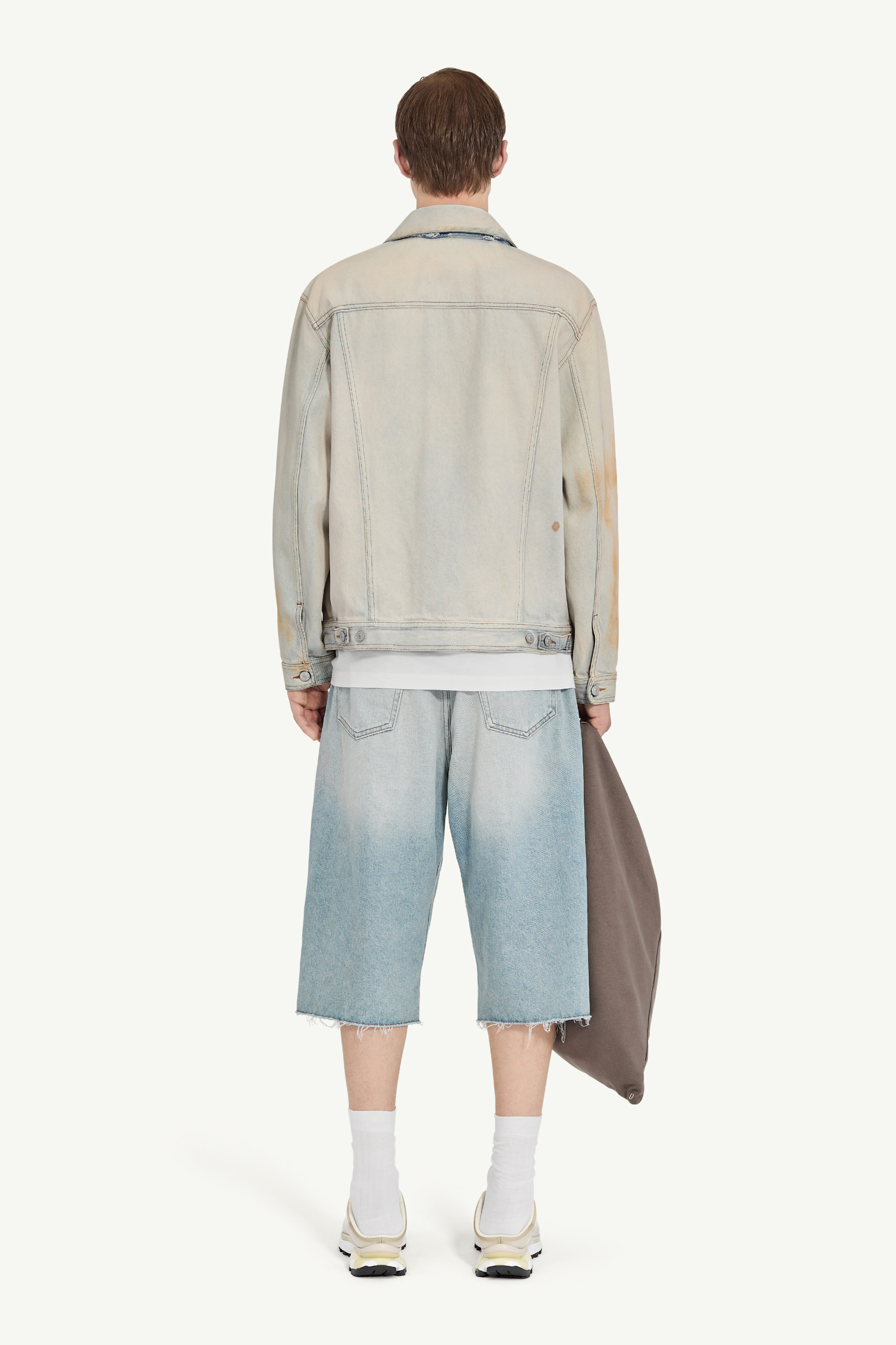 Veste en denim effet usé
