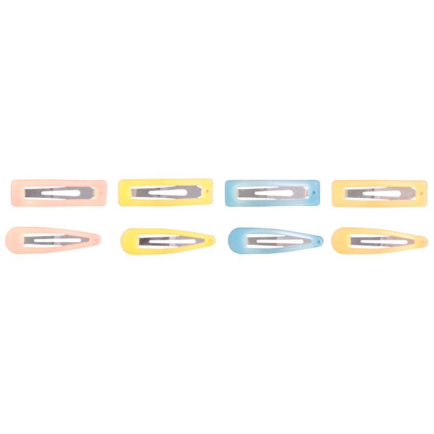 Lot de 8 barrettes à clip pastel pour fille - Rose