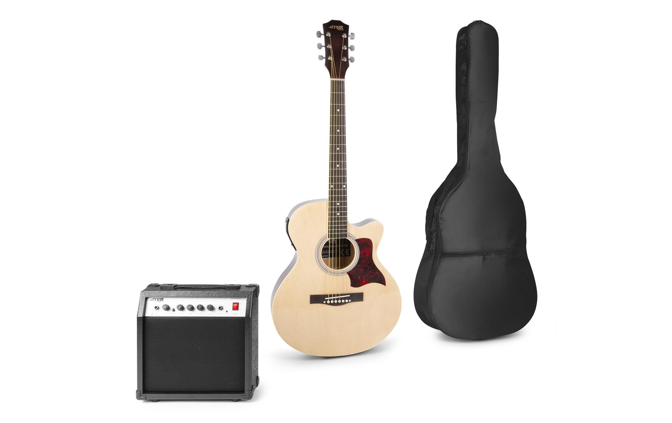 Westerngitarre ShowKit Natur<br>Elektroakustisches Westerngitarre-Set mit Verstärker und Zubehör