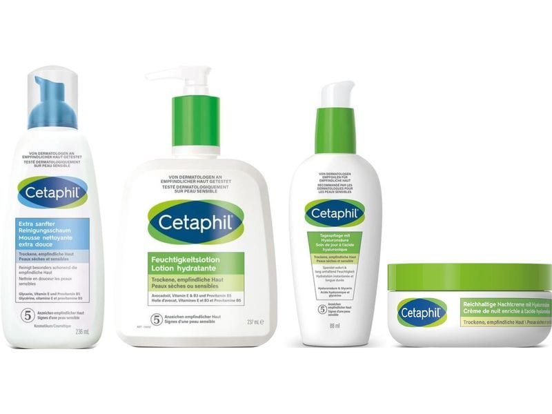 Cetaphil Pflegeset Routine für empfindliche Haut Kit 4 tlg Praktisches Set für die tägliche Pflege
