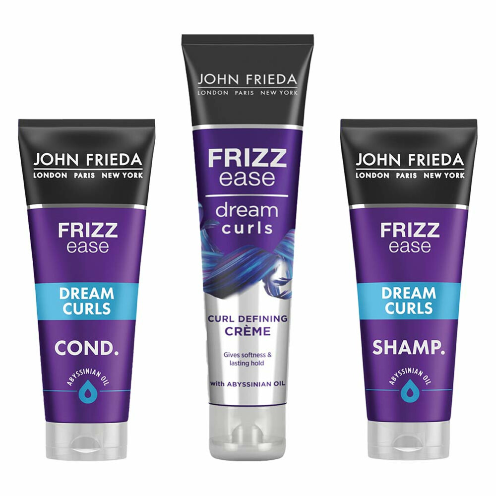 John Frieda Frizz Ease Dream Curls - Shampoo 1x 250 ml & Conditioner 1x 250 ml & Curl Defining Créme 1x 150 ml - Pakket