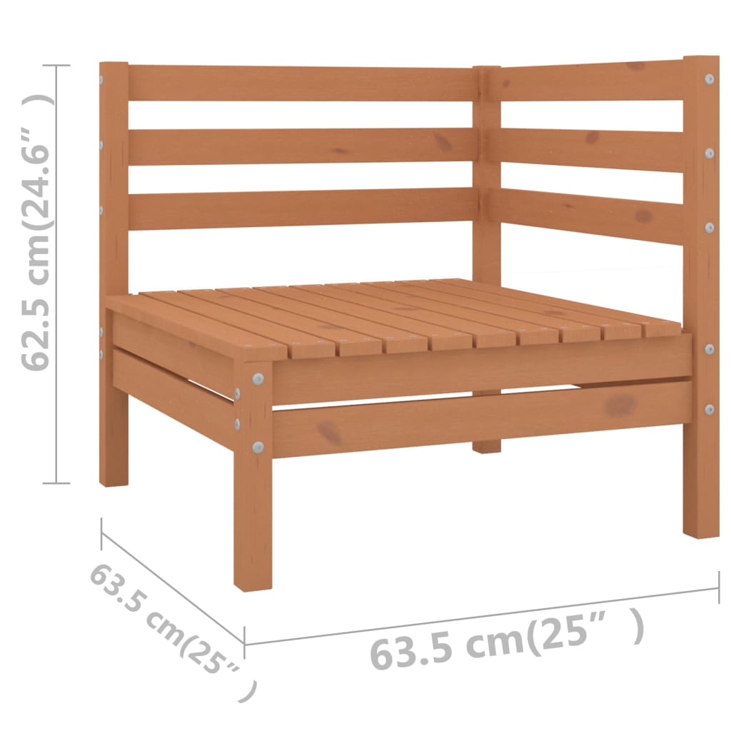 Salon de jardin meuble d'extérieur ensemble de mobilier 10 pièces bois de pin massif marron miel