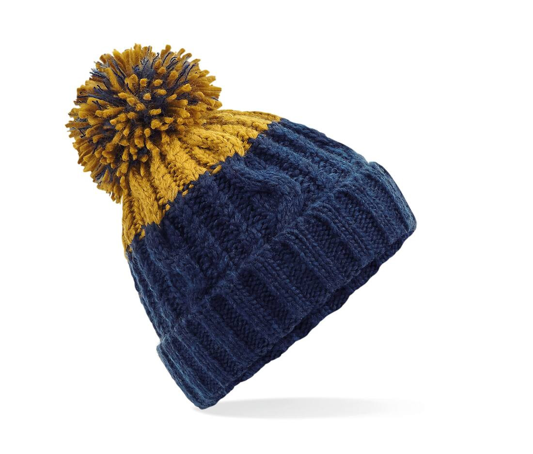Beechfield BF437 - Bonnet Douillet à Maille Torsadée Bicolore