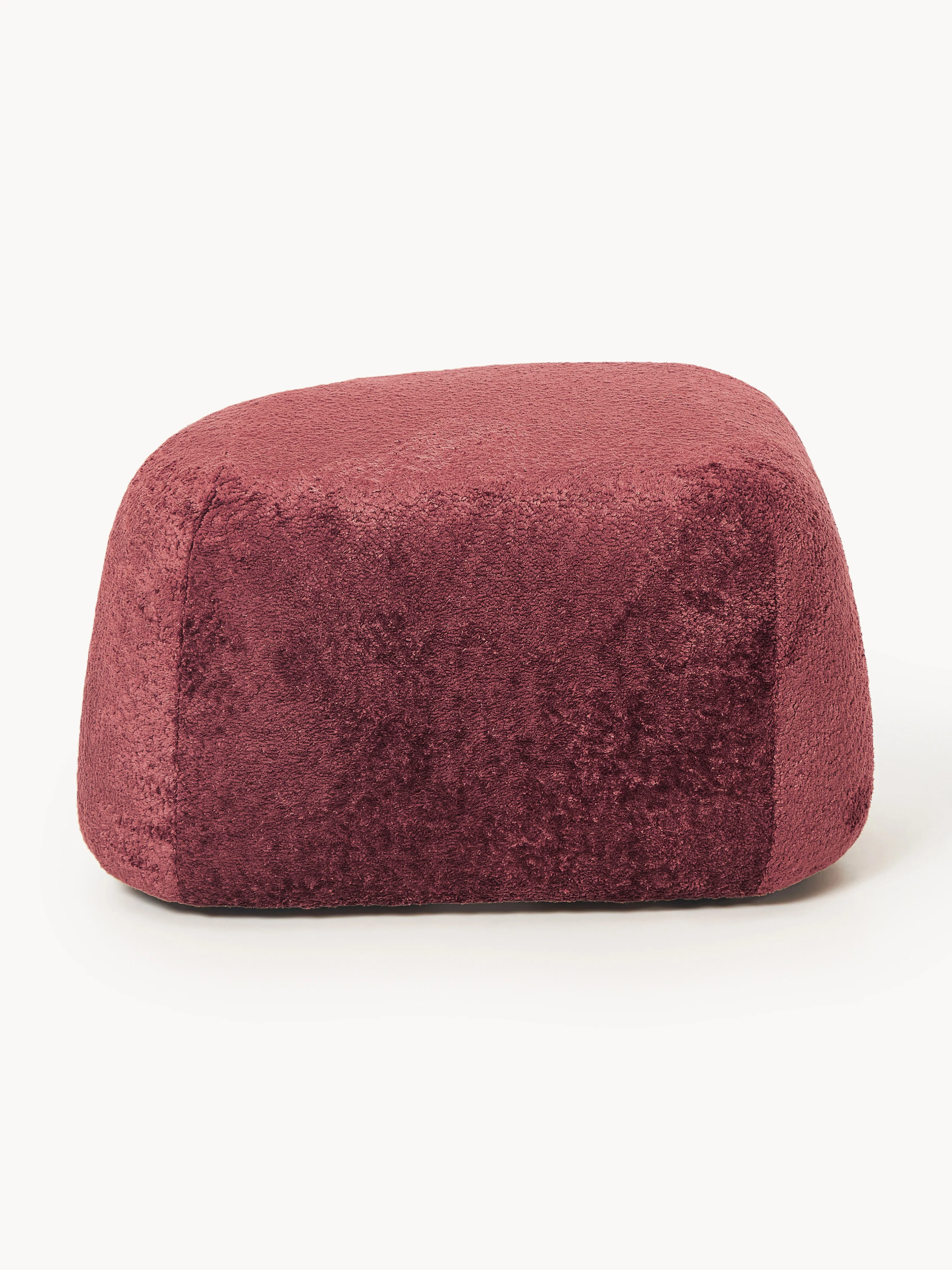 Ovale teddy-bouclé poef Wolke