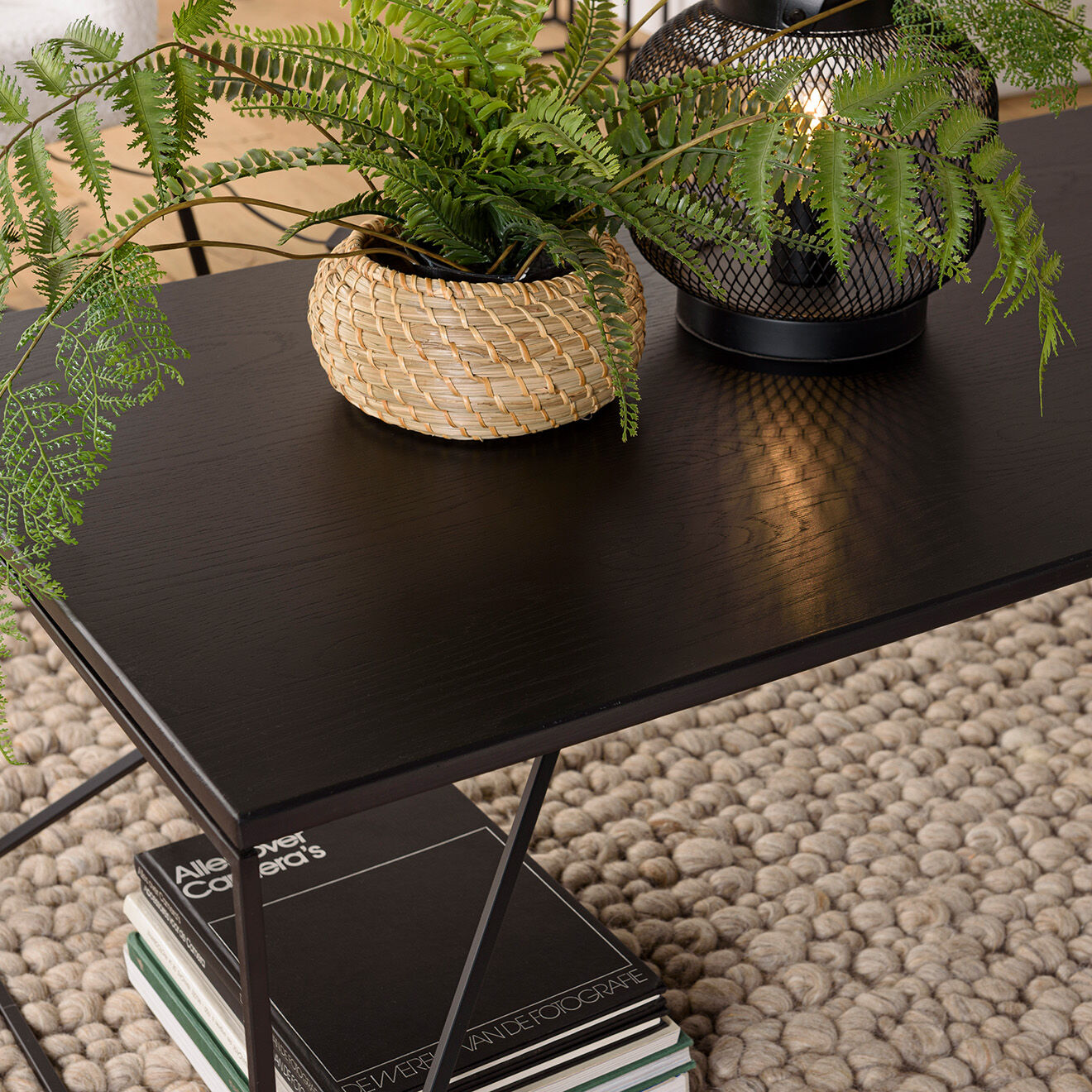 Macabane Table basse rectangulaire Daly noire - 120x60 cm