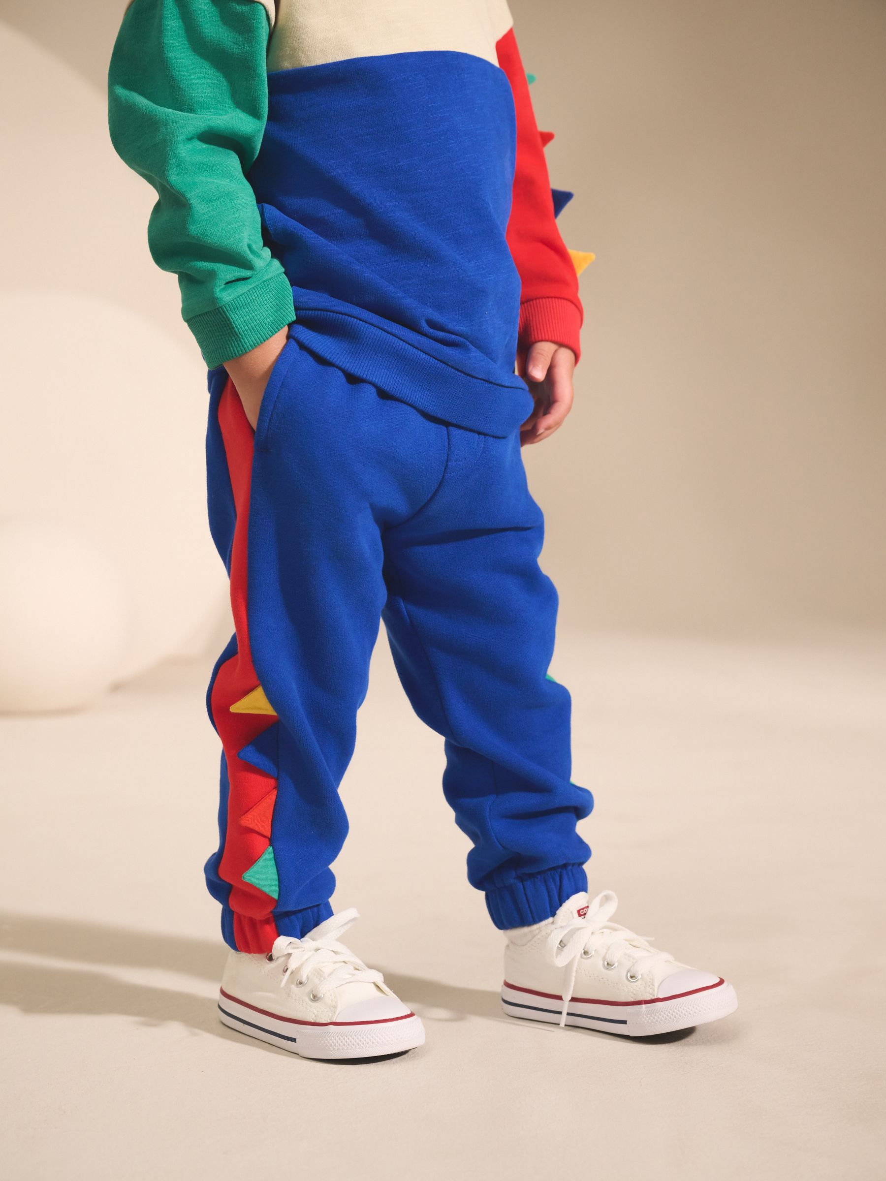 Multi Dinostekels - Set van zacht T-shirt met lange mouwen en joggingbroek (3mnd-7jr)