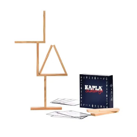 KAPLA® Holzplättchen Challenge 16-Teilig mit 12 Spielkarten, französische Ausgabe