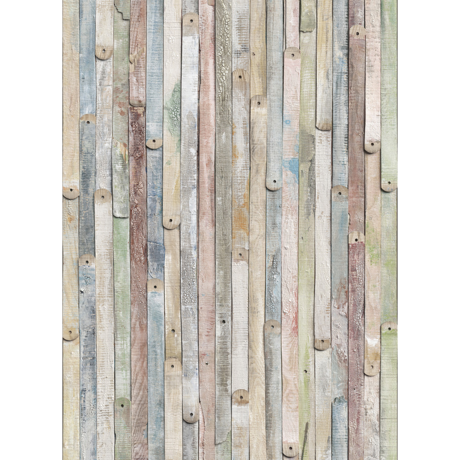 Papier-Fototapete VINTAGE WOOD - bunt - 184x254 cm