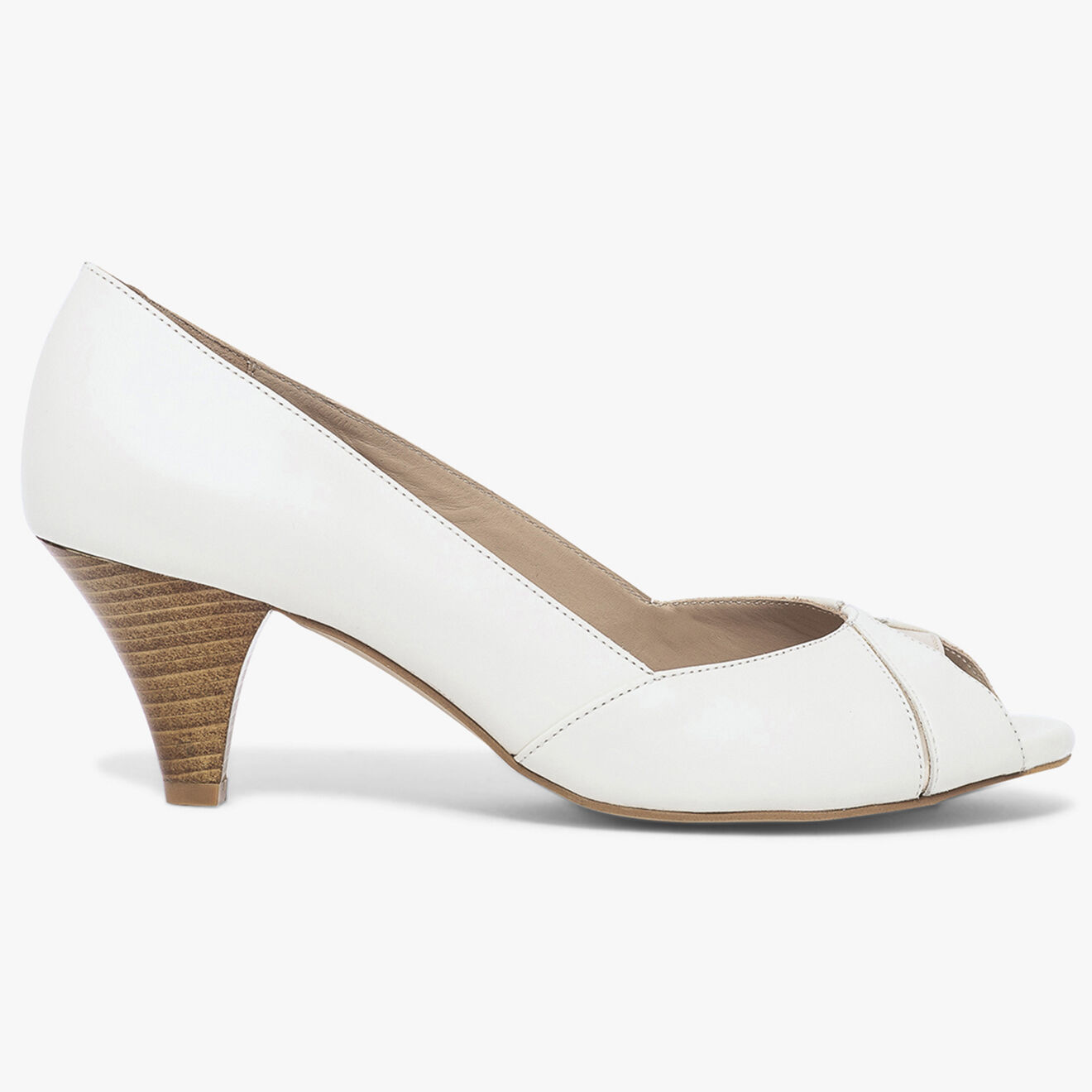 Bocage Escarpins en Cuir Delphine blancs - Talon 6 cm