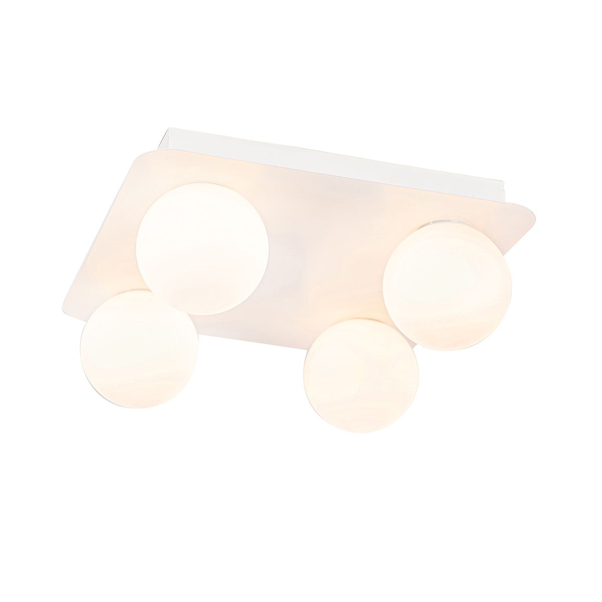 Moderne badkamer plafondlamp wit vierkant 4-lichts - Cederic