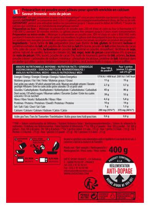 Gâteau énergétique Overstims Gatosport Brownie/Noix de pécan - 400g