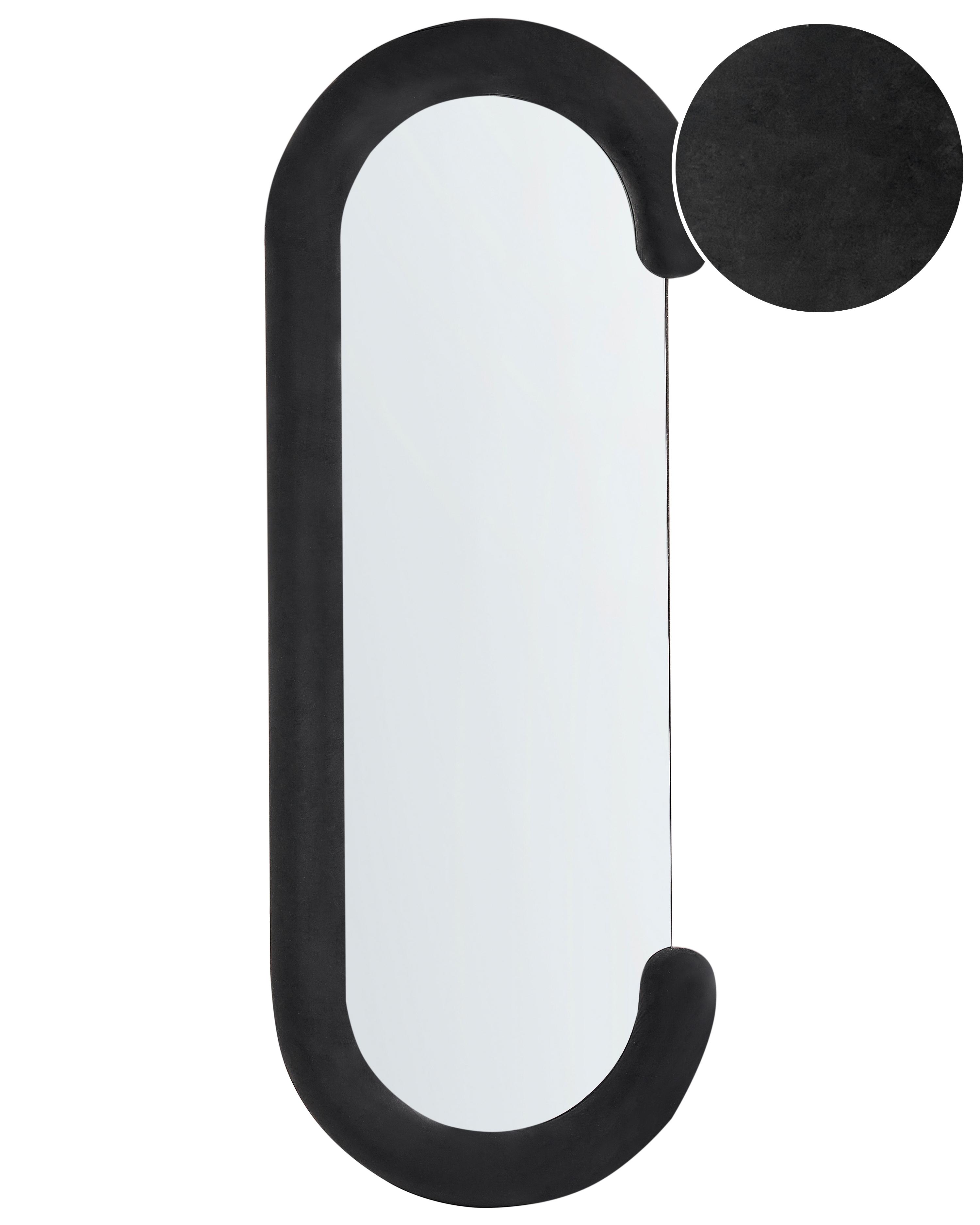 Wandspiegel LOCHES 54 cm 158 cm Fluweel Zwart