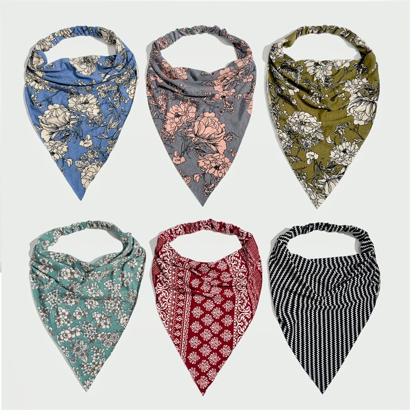 enthice - Bandana-hoofdband met bloemenprint (verschillende ontwerpen)