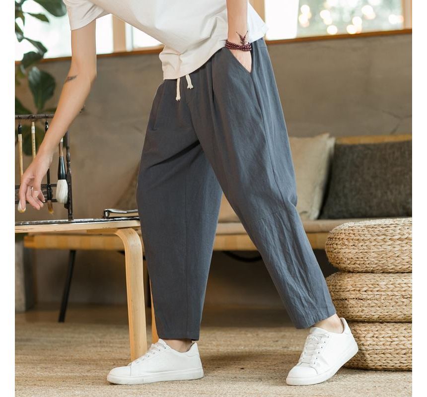 Phoneus - Rechte broek met trekkoord in de taille