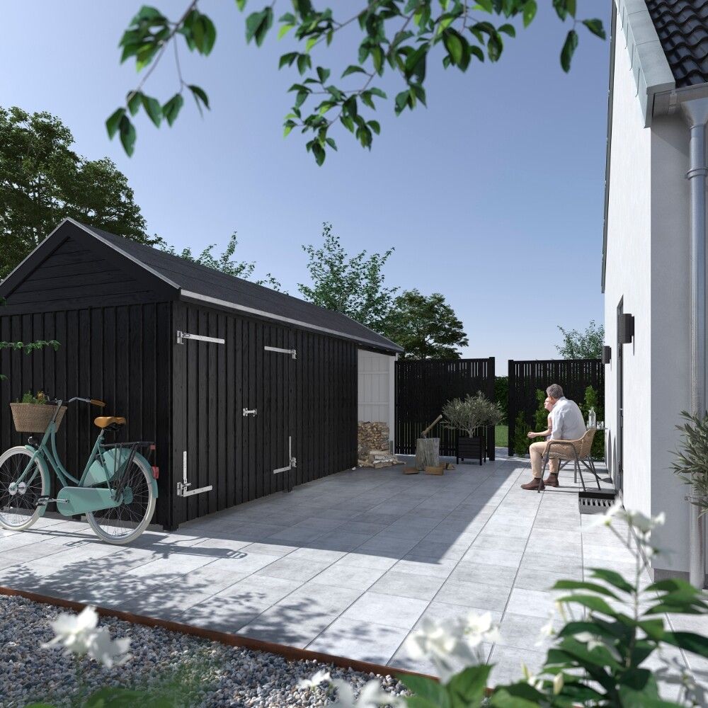 REDSKAPSBOD PLUS CLASSIC MULTI GARDEN DOBBELDØR OG ÅPEN/STENGT FRONT UBEHANDLET 14,5M²