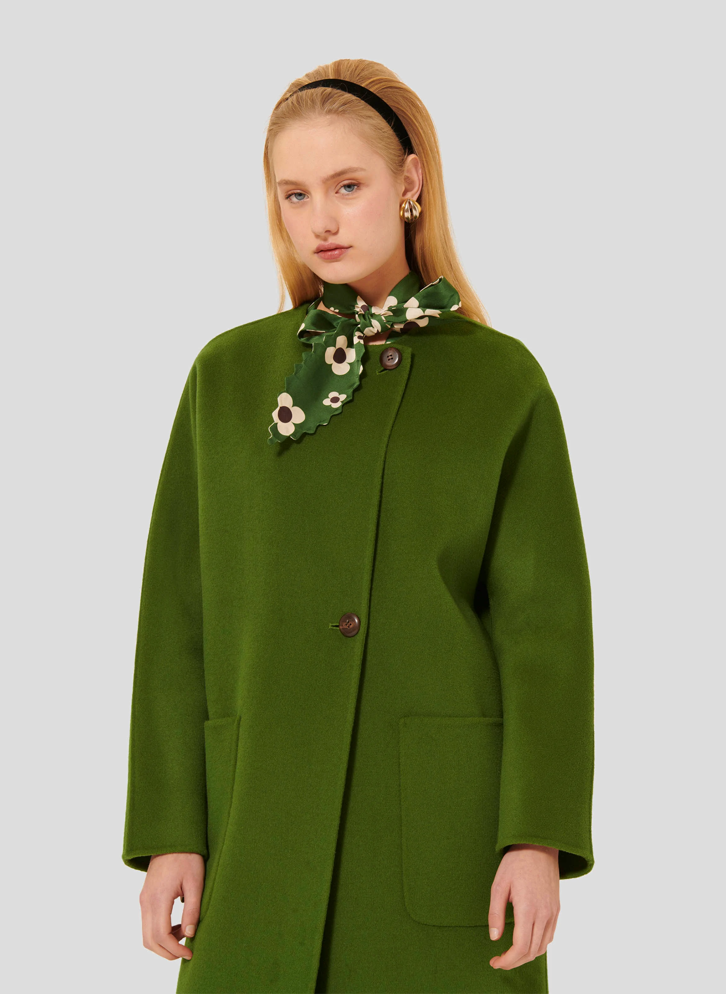 MARA - Manteau oversize en laine mélangée | Vert