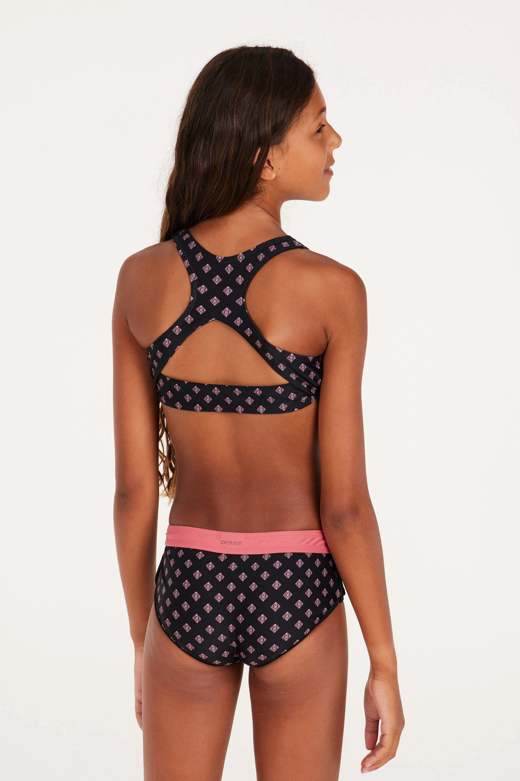 Protest crop bikini PRTMIRROR JR zwart/roze