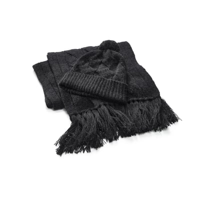Damen-Strickschal Royal Alpaka, Anthrazit