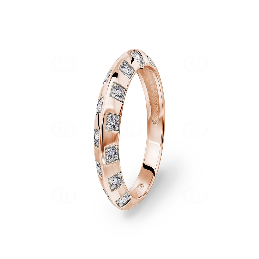 Ring 750/18 K Roségold mit Diamanten 0.29 ct H/si