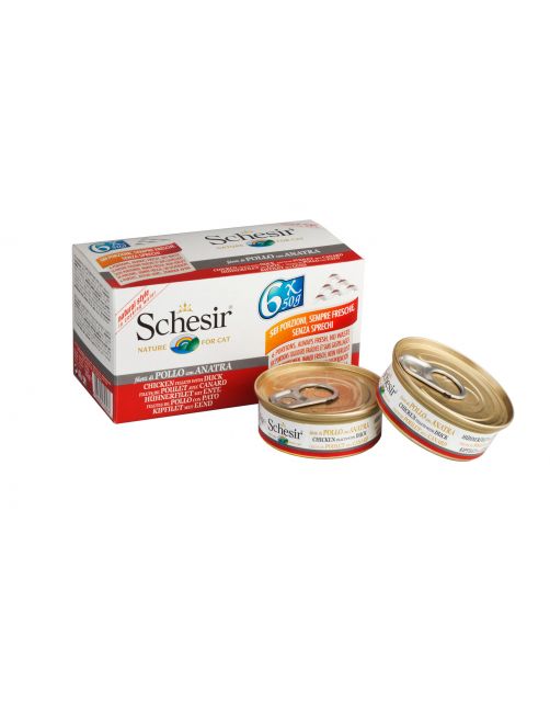 Schesir Kat Mp Blik Gekookt 6x50 g - Kattenvoer