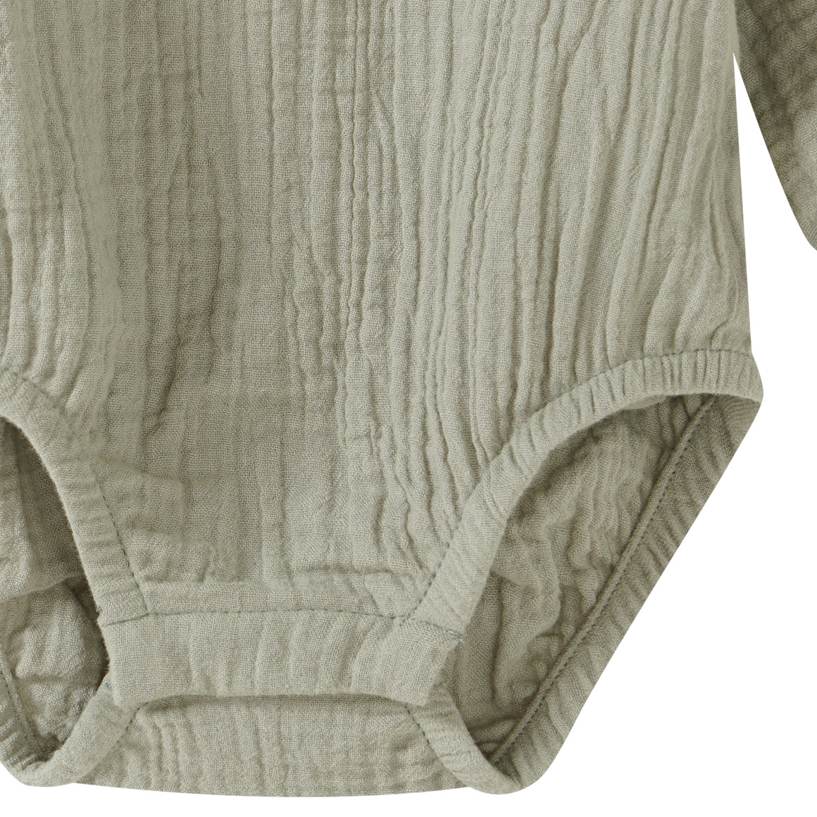Topomini Pure Collection Baby Musselin-Wickelbody aus Bio-Baumwolle oliv