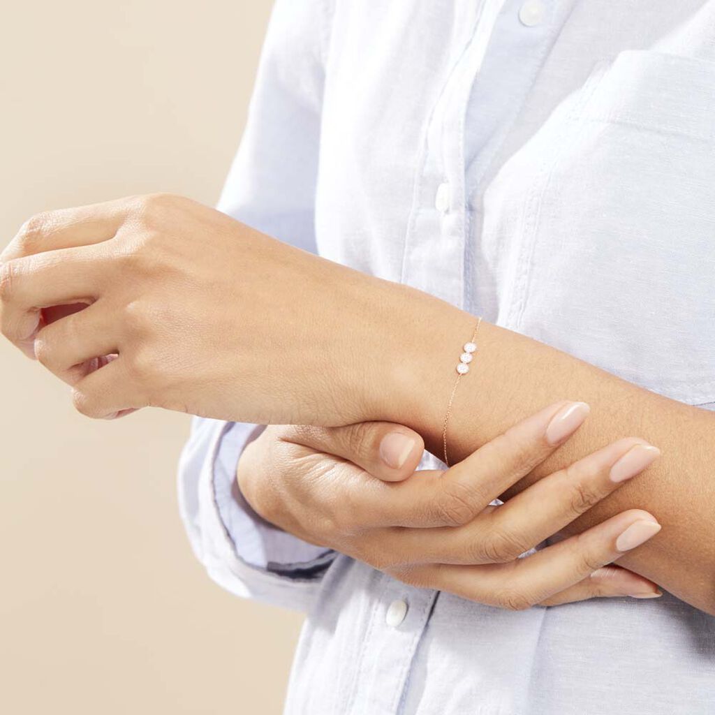 Bracelet Or Jaune Caleb Oxydes De Zirconium