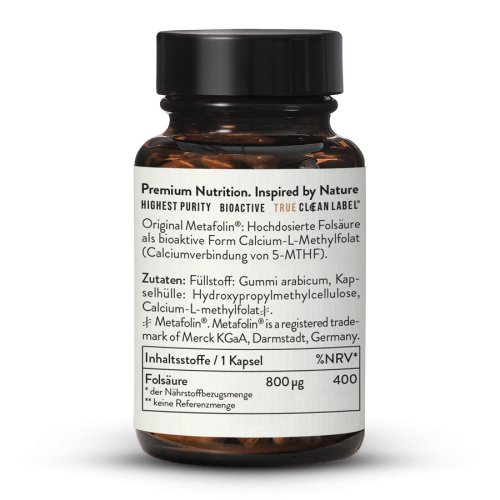 Sunday Natural Products  Folsäure (folat) Metafolin ®800