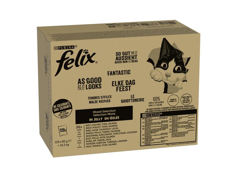 Felix Nassfutter AGAIL Mixed Selection, 120 x 85 g Alleinfutter für ausgewachsene Katzen