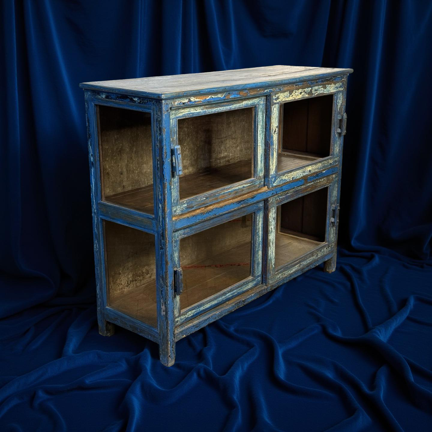 Dressoir 2 deuren blauw origieel