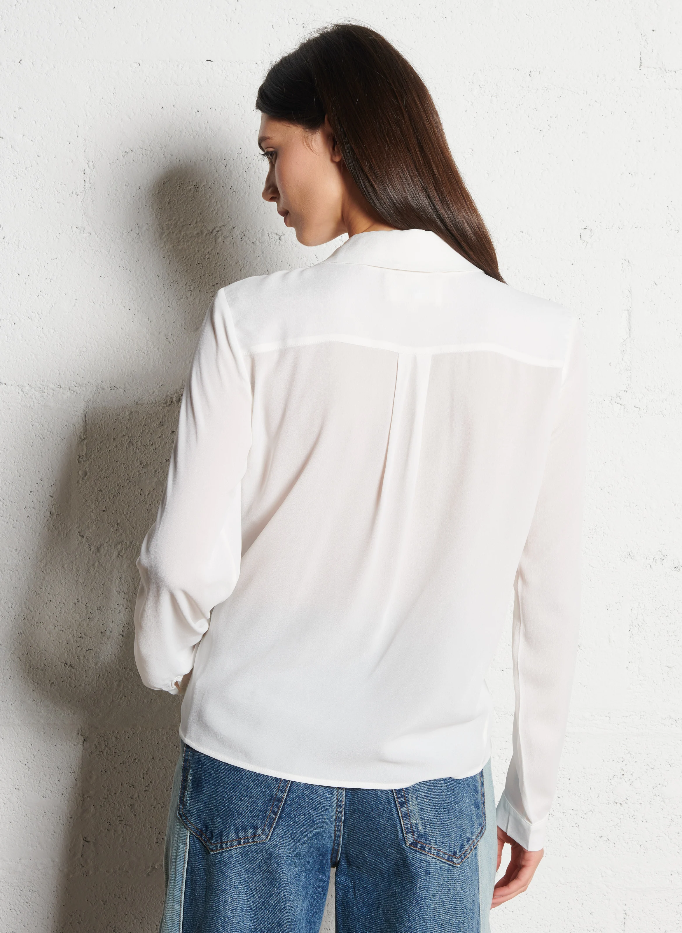 MORYANE - Chemise lavallière manches longues | Beige
