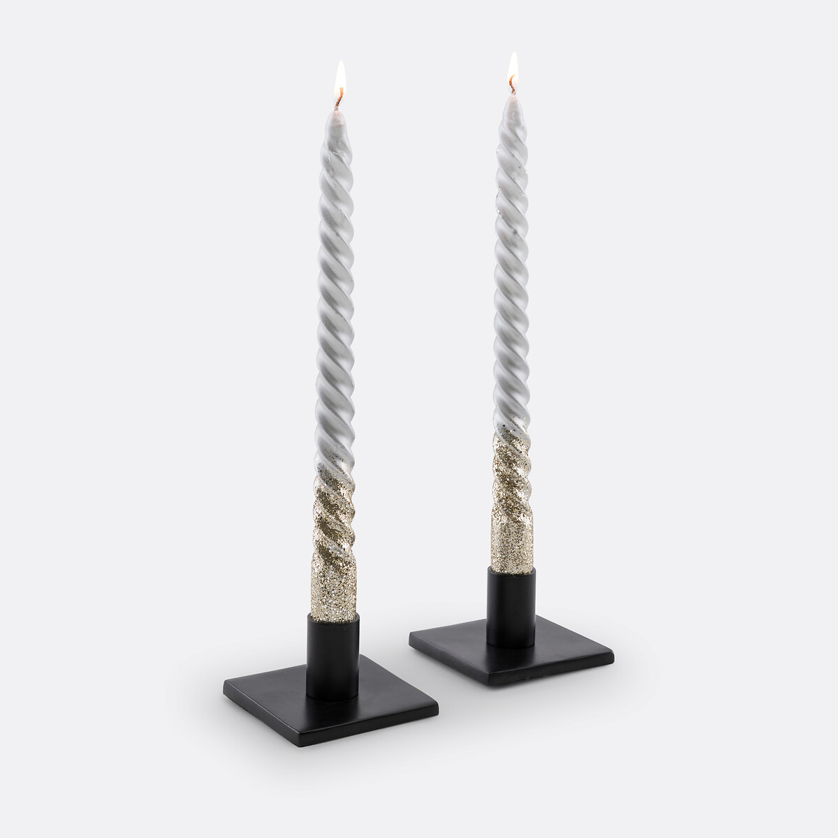LA REDOUTE INTERIEURS<br>Conjunto de 2 velas torcidas com glitter, Caspar