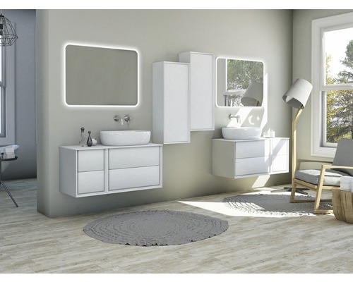 Badkamermeubel, model Bellagio, BxHxD 70 x 51 x 46 cm, frontkleur: mat wit