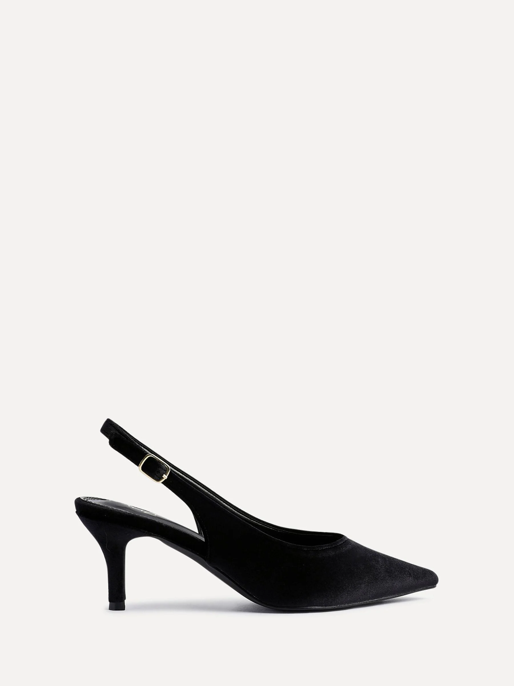 Zwart - Linzi Finesse Pointed Slingback Stiletto Court Heels