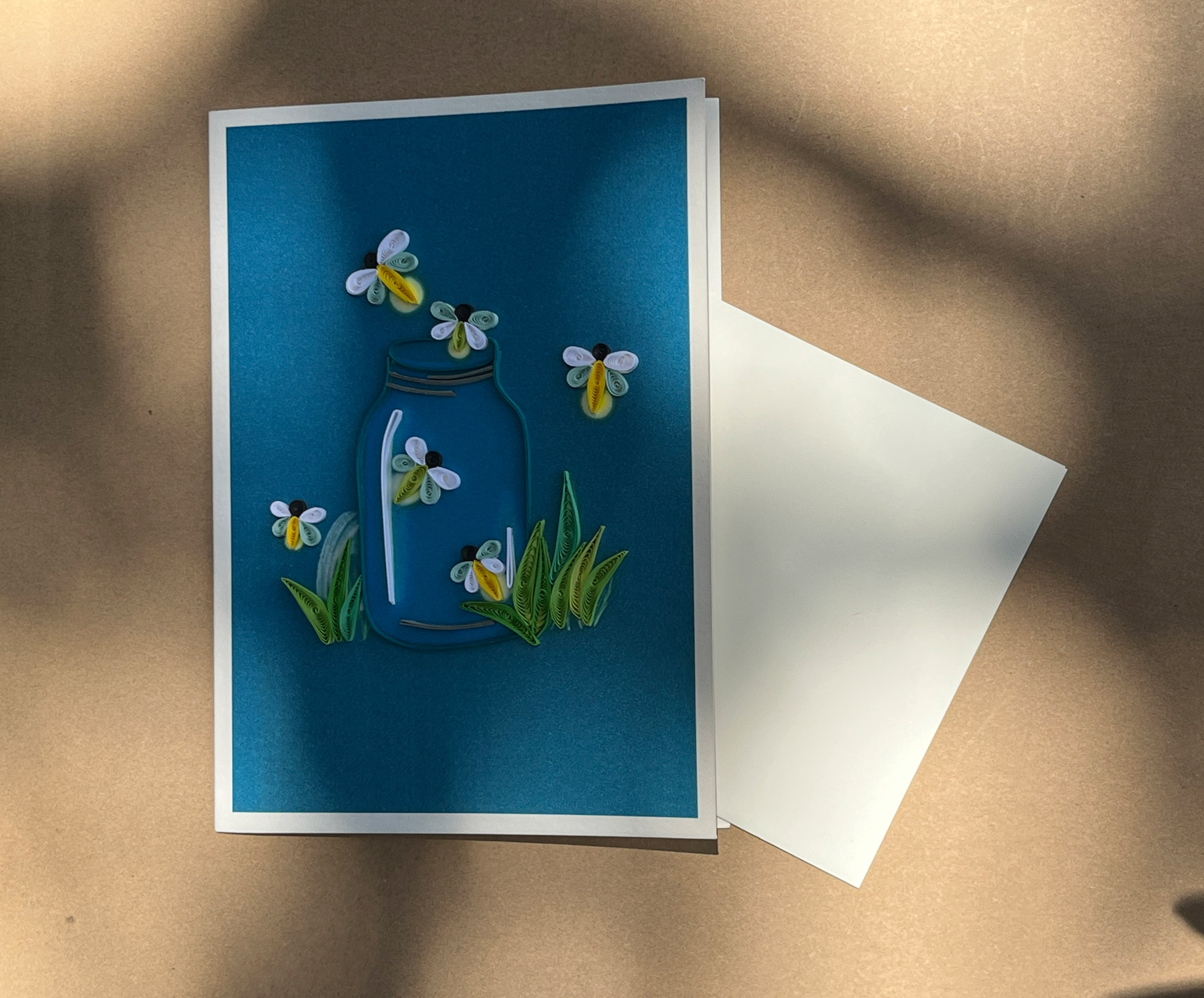 Grußkarte 'Glühwürmchen', B 12,7 cm, H 17,8 cm günstig bestellen