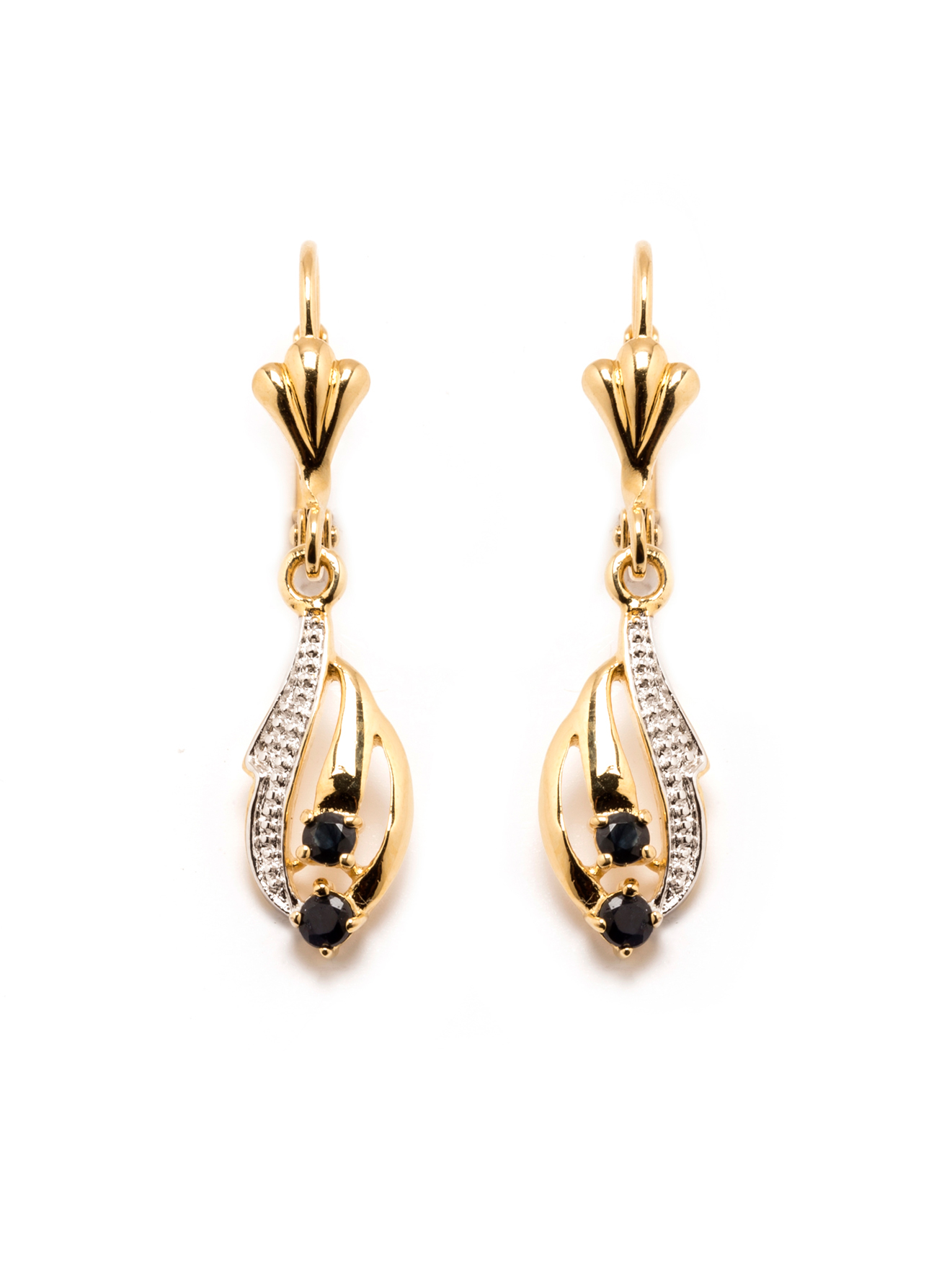Boucles d'oreilles saphirs véritables