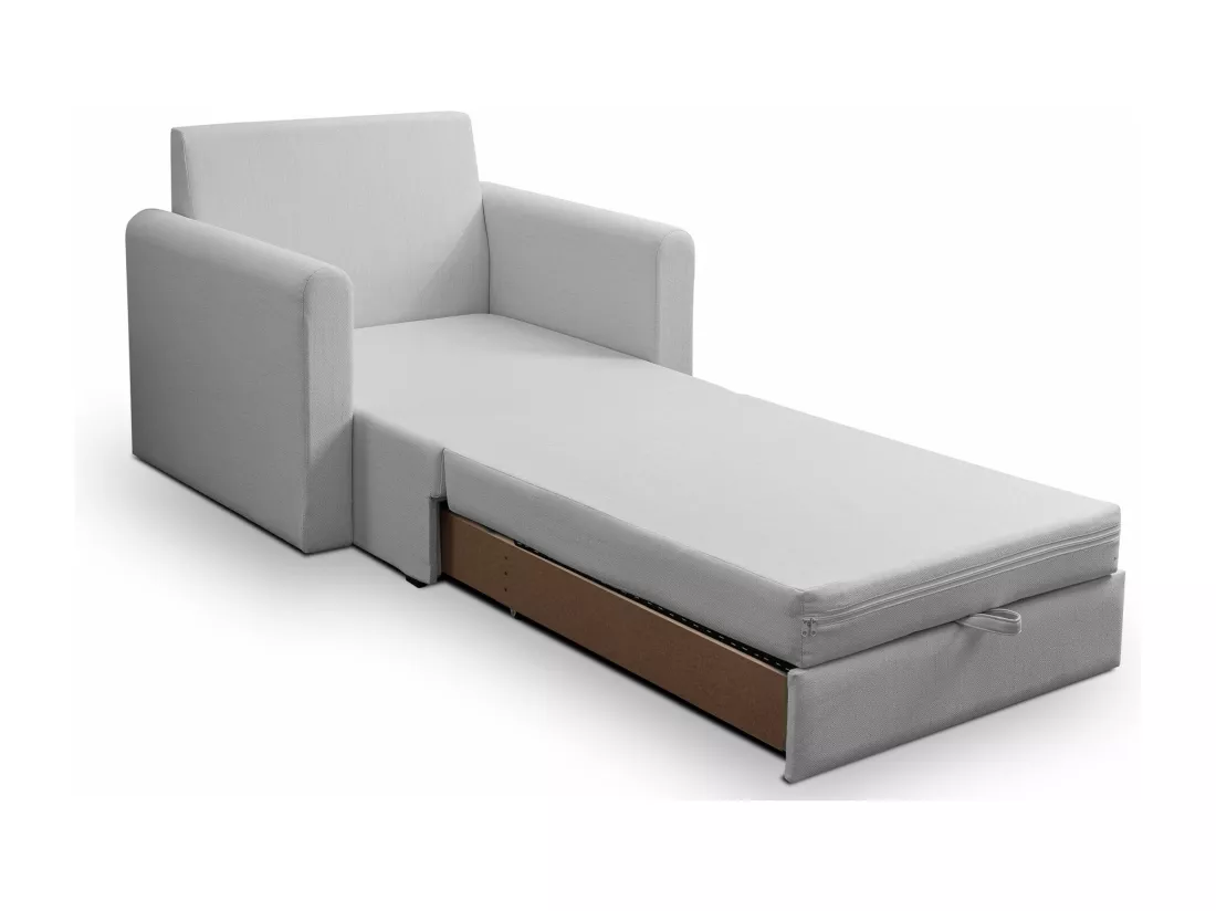 Fauteuil convertible 1 place - gris clair - DEJANO