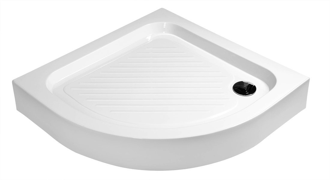 SCHADEMODEL: Aqualine Quadrant kwartronde douchebak 90x90cm wit