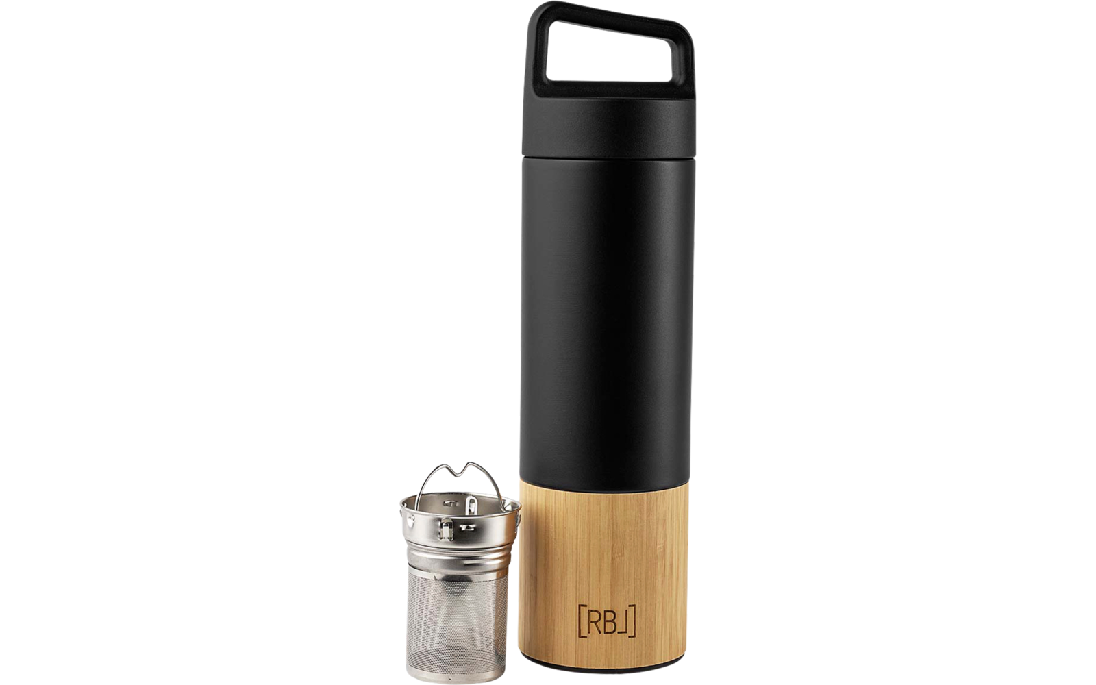 Rebel Outdoor Isolierflasche mit Teesieb 530 ml bambus schwarz
