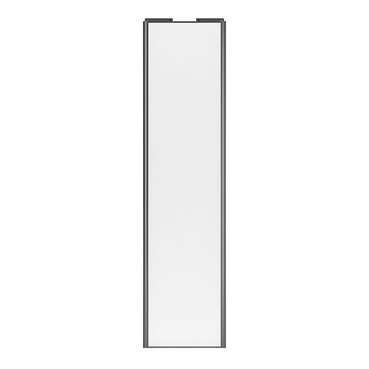 Porte de placard coulissante blanc profil gris GoodHome Arius H. 248,5 x L. 62.2 cm + amortisseurs