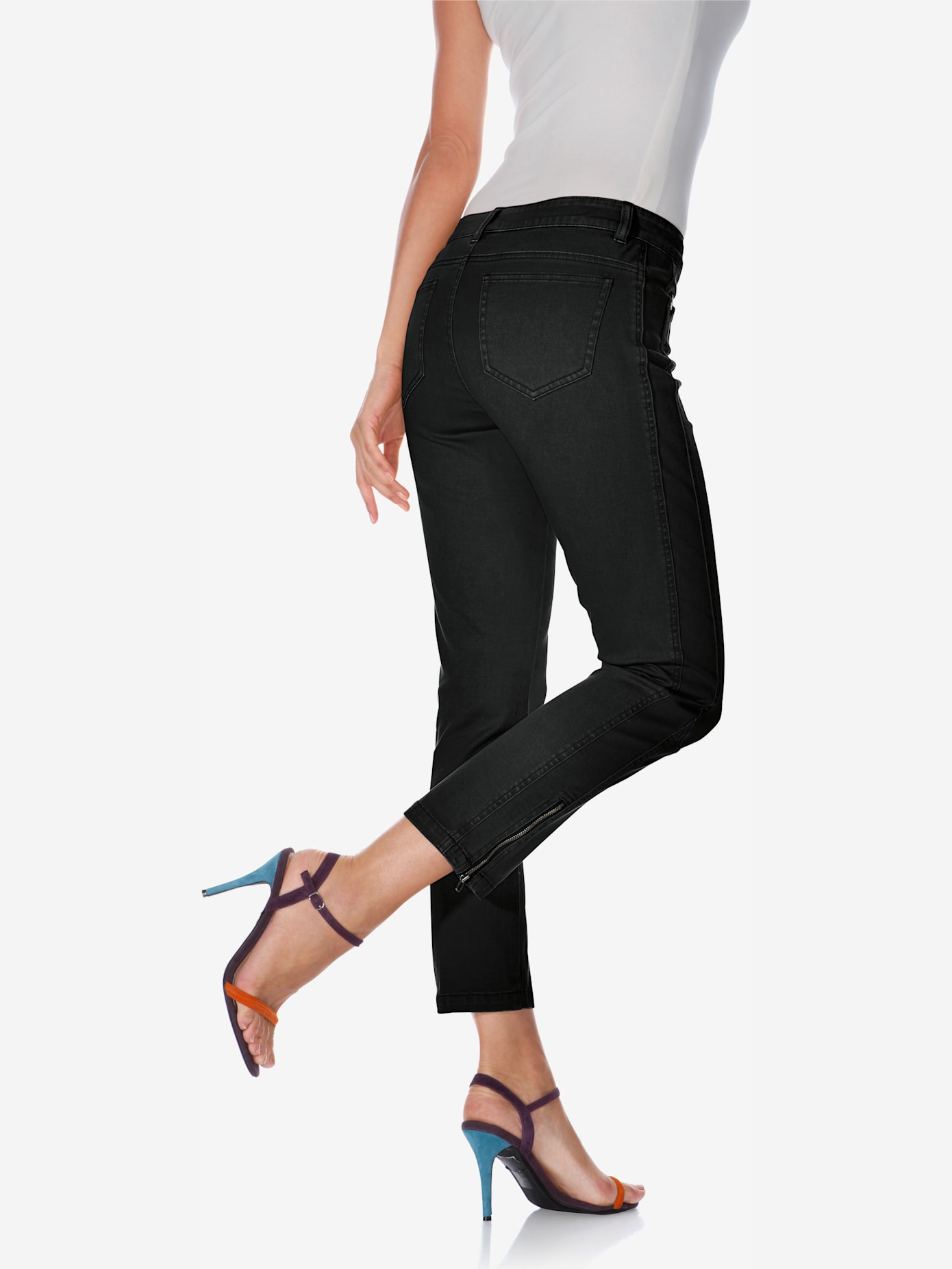 Pantalon effet ventre plat coupe skinny