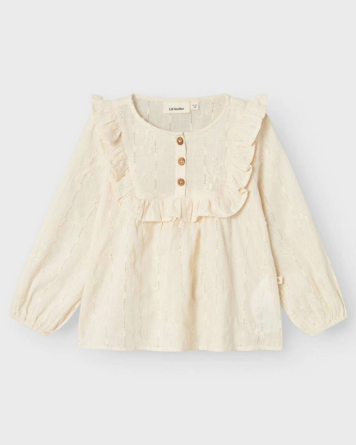 Bluse Barn M/ Volanger – Øko Bomull | Hody LS Loose Shirt