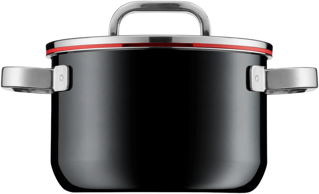 WMF Kochtopf-Set FUSIONTEC FUNCTIONAL 3-teilig mit Glasdeckel schwarz/rot