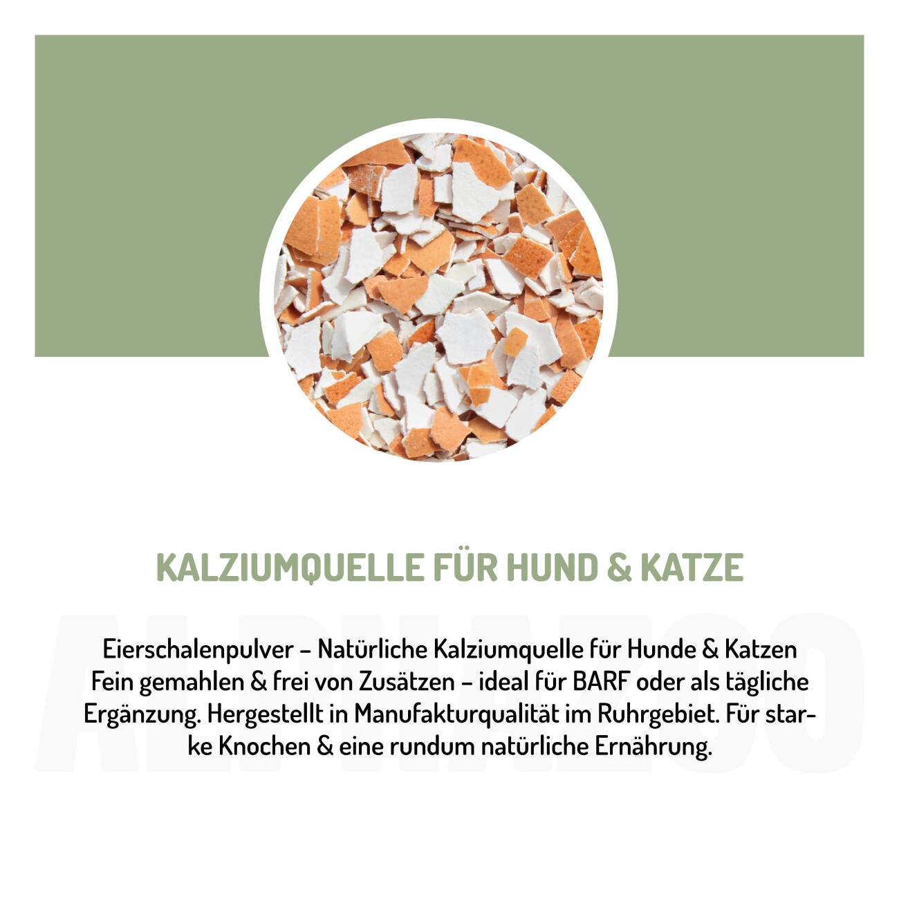 ALPHAZOO Eierschalen-Pulver für Hunde und Katzen 300 g