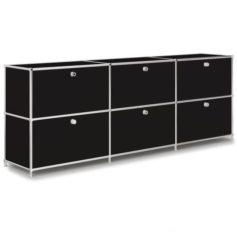 Sideboard VEROM, 6 Schubladen, schwarz