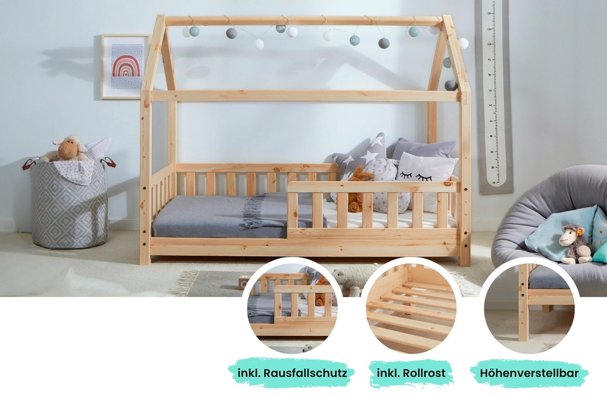 Ticaa Kinderbett Hausbett 